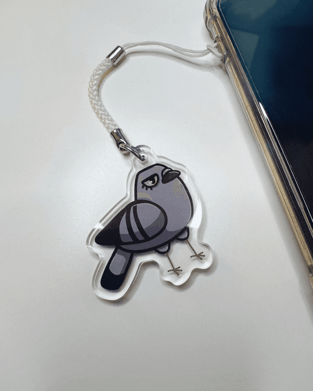 Pigeon Phone Charm - Pi